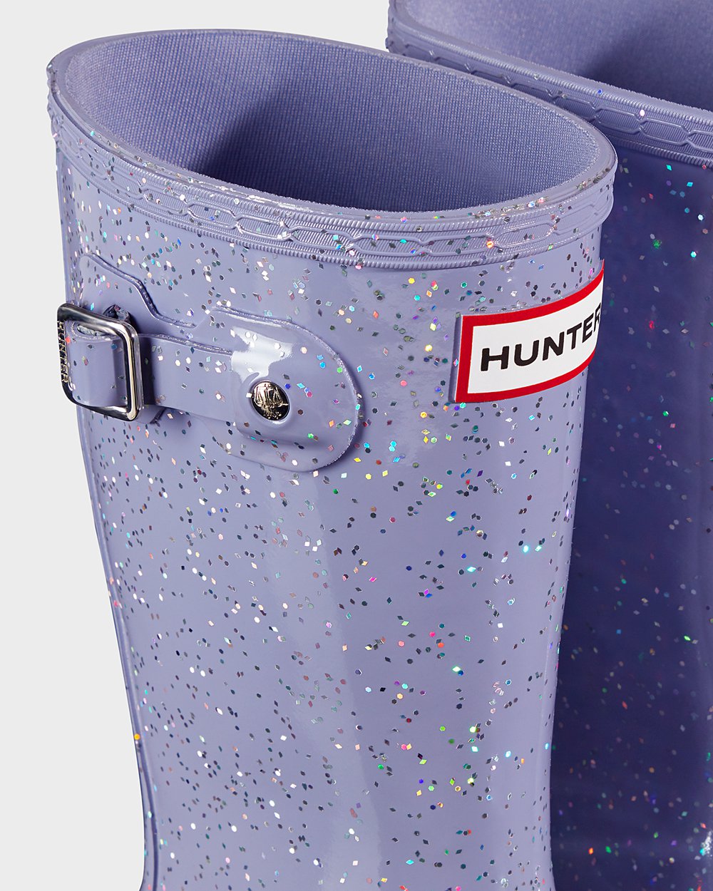 Hunter Original Big Giant Glitter Rain Boots - Discount Kids Purple - HQSJPK564